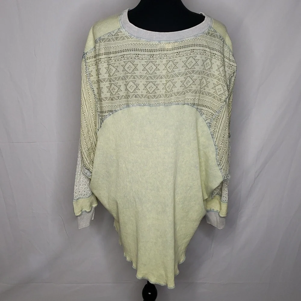Oli & Hali Tie Dye Aztec Print Oversized Slouchy Lace Tunic Top Size S Lagenlook - Picture 8 of 16